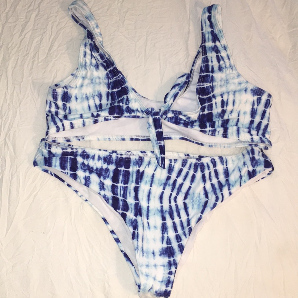 Blue tie dye bikini